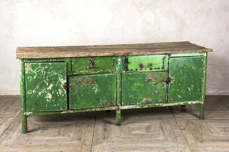 industrial style sideboard small green metal