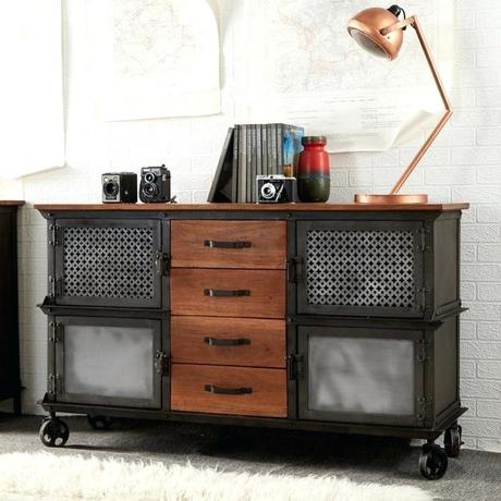 industrial style sideboard black hub evoke 4 drawer