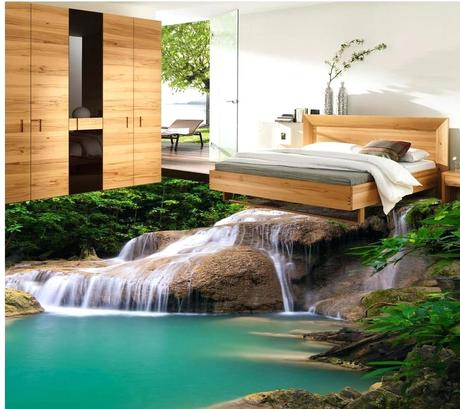 water wall murals waterproof uk us off wallpaper floor beautiful romantic falls stereoscopic in wallpapers from home