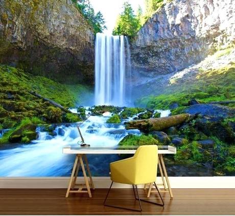 water wall murals waterfall cheap decal wallpaper river mural self adhesive