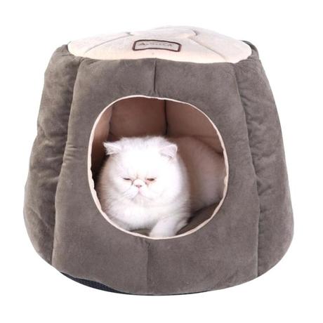 cat bed house banana hide and seek velvet