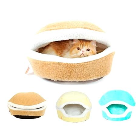 cat bed house hamburger warm mattress