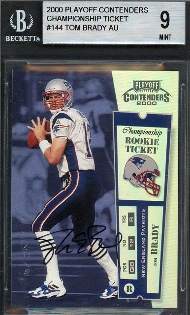 Record-breaking sale of a rare Tom Brady rookie trading card for $400,100 sold in February 2019, the highest price for a football card sold at auction.