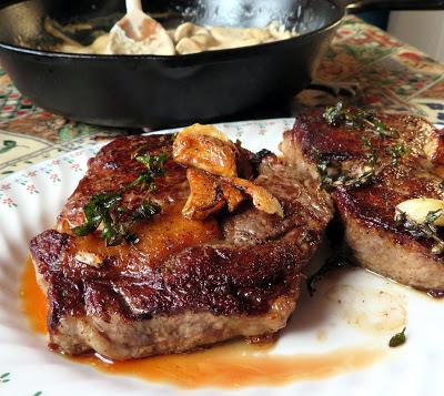 Garlic Butter Steak with  a Creamy Mushroom Sauce