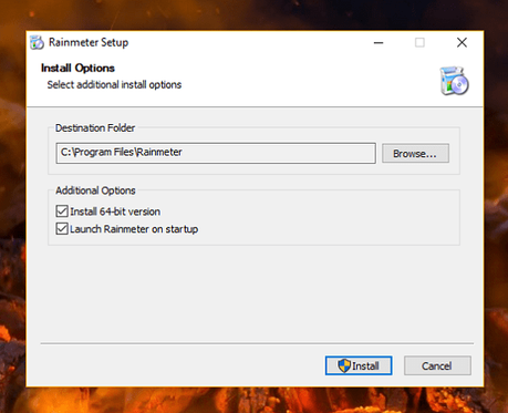 How to Install Rainmeter Skins in Windows 10 destination folder rainmeter installation