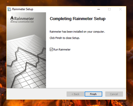 How to Install Rainmeter Skins in Windows 10 rainmeter installation completed