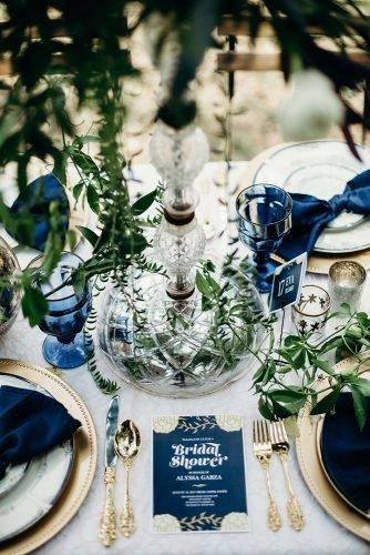 classic blue wedding table setting with greenery decor gold dishes search results