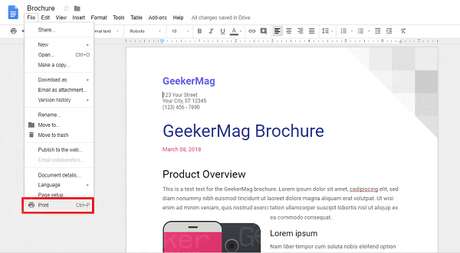 How to Make a Brochure on Google Docs – 2020 print document in Google Docs