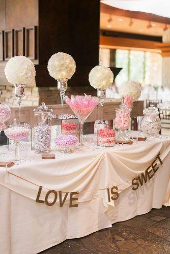 wedding dessert table ideas vintage modern pink candy bar Sposto Photography