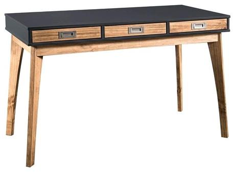 home office sideboard furniture stores toronto near me mid century rustic wooden desk 3 drawer dark gray