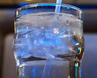 A glass of water at the Malibu Diner