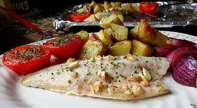 Sheet Pan Roasted Sea Bass Dinner for Two