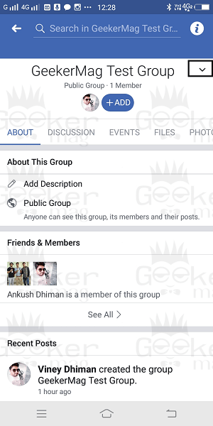 How to Delete a Group on Facebook -2020 down arrow
