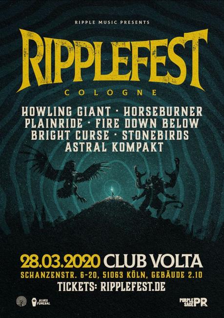 RIPPLEFEST COLOGNE returns with Howling Giant, Horseburner, Plainride, Fire Down Below, StoneBirds, Bright Curse and Astral Kompakt!
