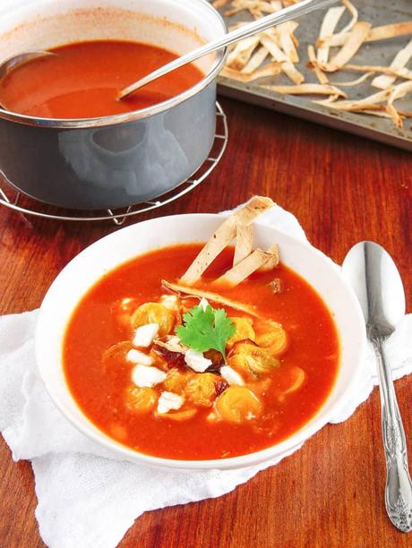 Vegetarian Taco Soup with Roasted Tomato Salsa