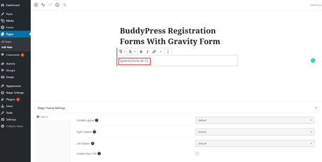 How To Make Buddypress Registration Forms With Gravity Forms Buddypress Registration Forms shortcode