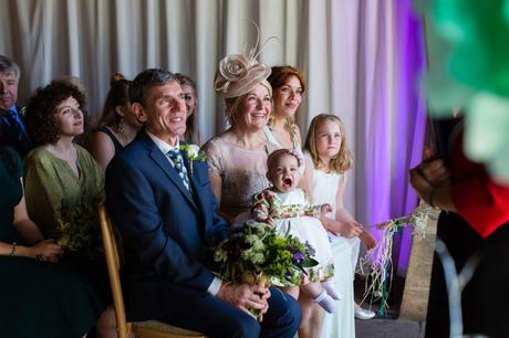 Baby makes noise during wedding ceremony at East Riddlesden Hall