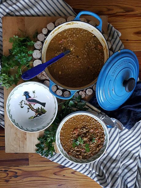 spiced lentil & sausage soup