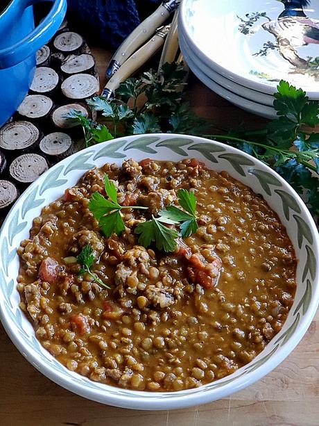 spiced lentil & sausage soup