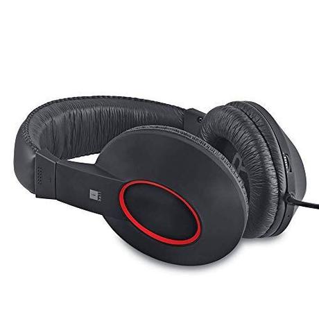 iBall EarWear Rock, Pitch Perfect Sound, Over-Ear Wired Headphones with Mic, Black & Red