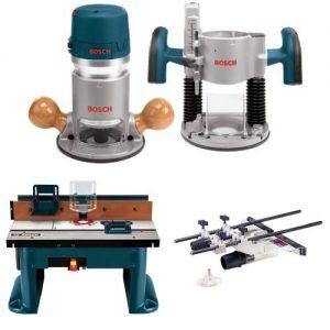 Bosch 1617EVSPK 12 Amp 2-1/4-Horsepower Plunge and Fixed Base Variable Speed Router Kit with Benchtop Router Table and Deluxe Router