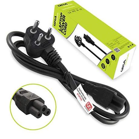 Gizga Essentials Laptop Power Cable Cord- 3 Pin Adapter Isi Certified(1 Meter/3.3 Feet)