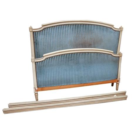 gustavian style bed bedside table circa xvi blue velvet by
