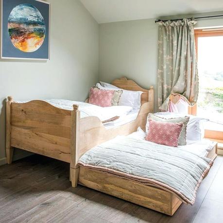 gustavian style bed bedroom furniture trundle drawer on castors sleigh t