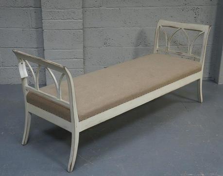 gustavian style bed bedroom vintage painted window seat bench