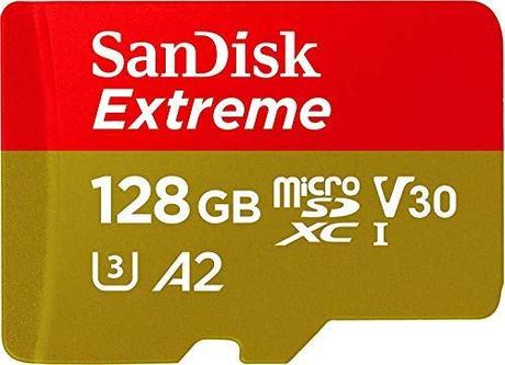 SanDisk 128GB Extreme microSDXC, U3, C10, V30, UHS 1, 160MB/s R, 90MB/s W, A2 Card for 4K Video Rec on Smartphones,  Action Cams & Drones, SDSQXA1