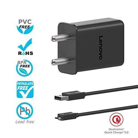 Lenovo Fast USB with Micro-USB Data Cable Mobile Charger (Black, Cable Included)