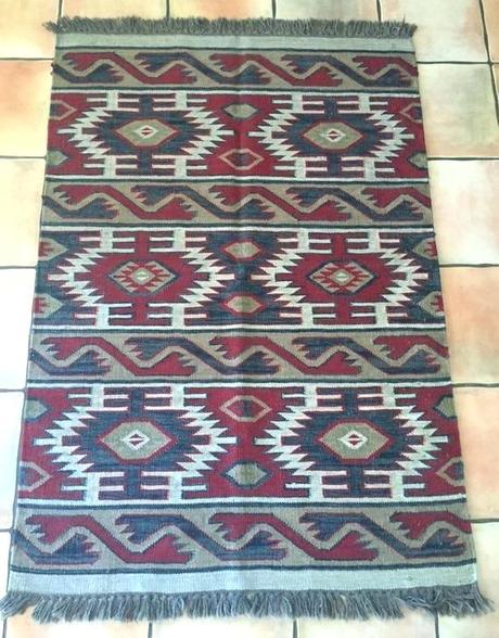 vintage wool rug ethan allen braided rugs woven red tribal design