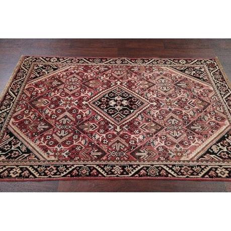 vintage wool rug area rugs geometric hand knotted oriental red black