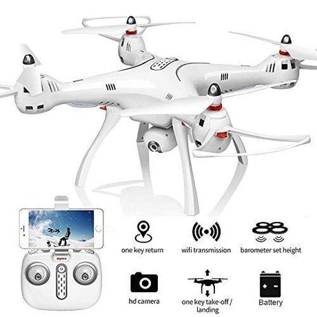 CrazyBuy Syma X8Pro FPV RC Quadcopter with 720P Camera Live Video 2.4GHz 6-Axis Gyro Drone with WiFi HD Camera, GPS Return Home, Altitude Hold, Headless Mode (White)