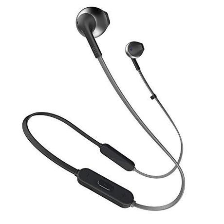 JBL T205BT Pure Bass Wireless Metal Earbud Headphones with Mic (Black)