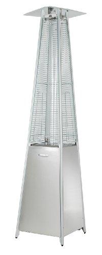 Hiland HLDS01-GTSS Quartz Glass Tube Patio Heater, 40,000 BTU, Stainless Steel, Pyramid, Silver