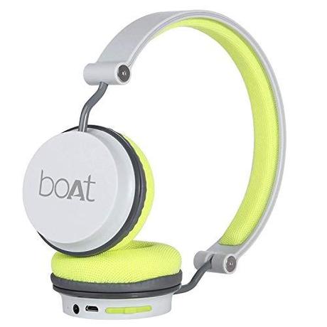 boAt Super Bass Rockerz 400 Bluetooth On-Ear Headphones with Mic (Grey/Green)