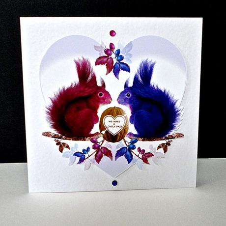 Valentine’s – A Lovely Pair of Squirrels Handmade Card.