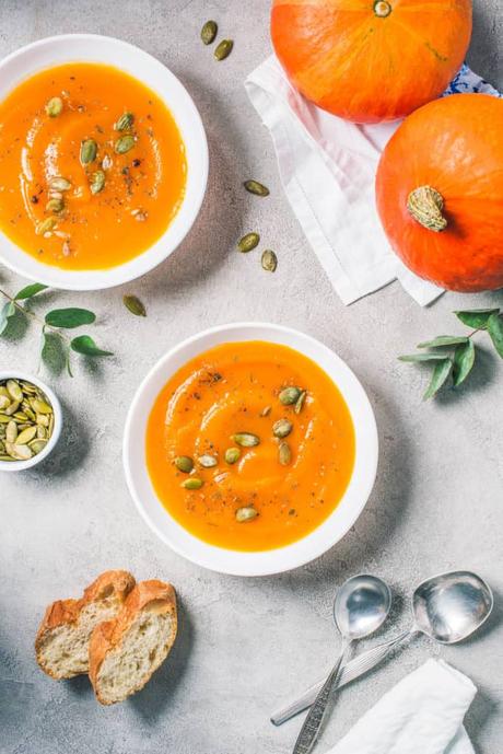 Vegetarian White Bean Soup with Pumpkin