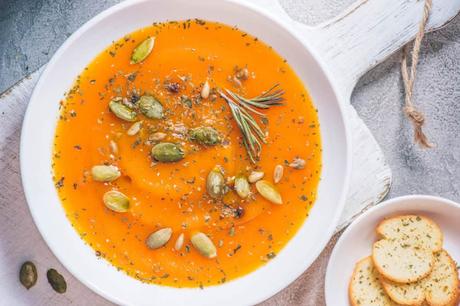 Vegetarian White Bean Soup with Pumpkin