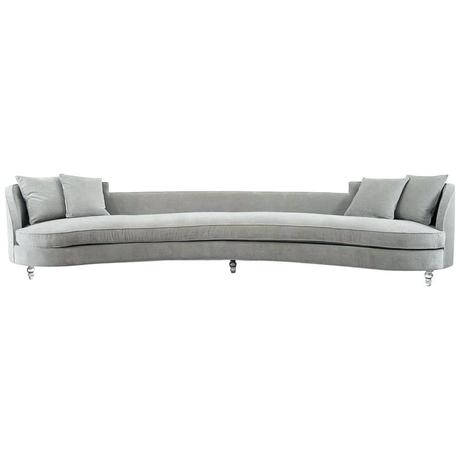 grey velvet settee sofa bed small mid century style extra long in w legs throw pillows