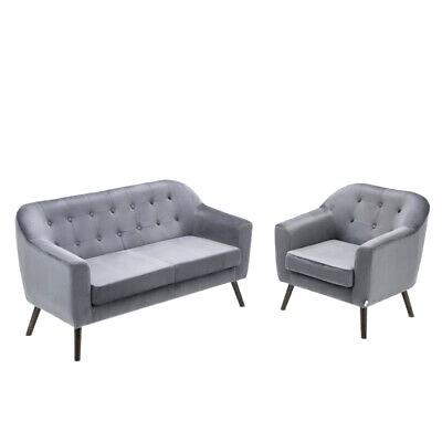 grey velvet settee sofa set 2 3 person armchair couch chair fabric
