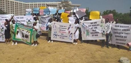 Protesters Threatens To Sue NYSC Over Refusal To Allow Female Corps Members Wear Skirts [Photos]