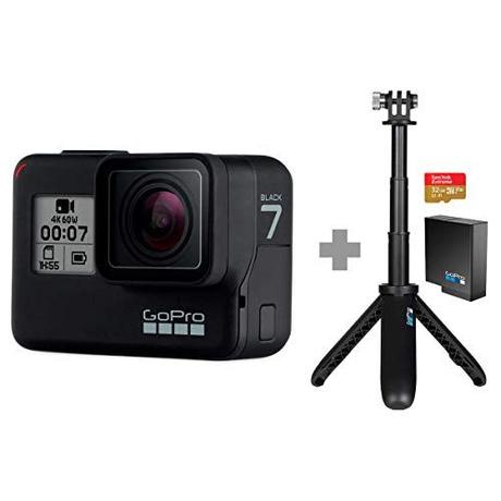 GoPro Hero 7 Black with Shorty, SD Card and Rechargeable Battery