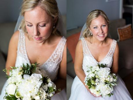 Portraits of beautiful blonde bride with freckles at Asylum wedding. 