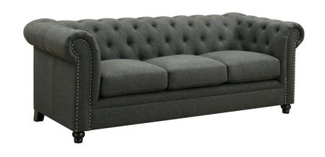 traditional tufted sofa classic button collection grey