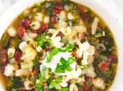 Vegetarian Black Bean Soup with Kale Hominy