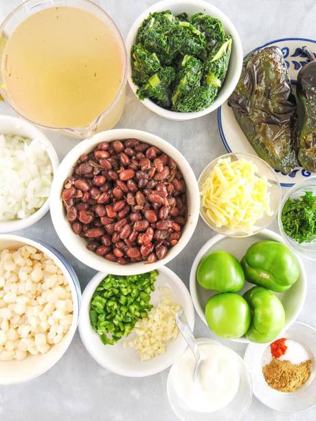 Vegetarian Black Bean Soup with Kale and Hominy