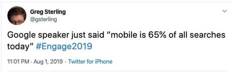 65% of searches are from mobile devices on Google