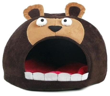 snuggle cat bed and snooze roar bear plush polar fleece pet